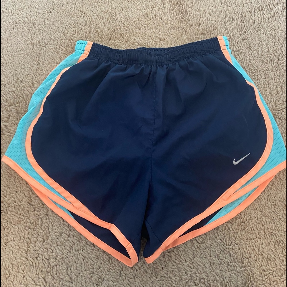 Blue/orange Nike running shorts
